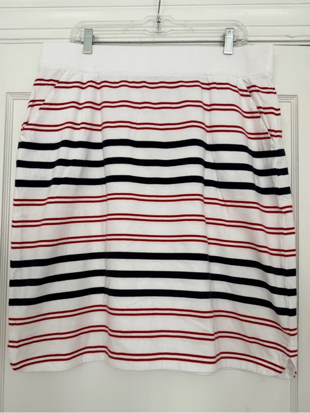 Talbots red navy white stripe knit skirt women’s 1X